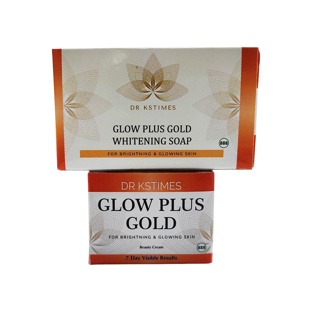 Dr Kstimes Glow Plus Gold Glutathione Skin Whitening Night Cream | Skin Brightening Soap – (2 Combo)